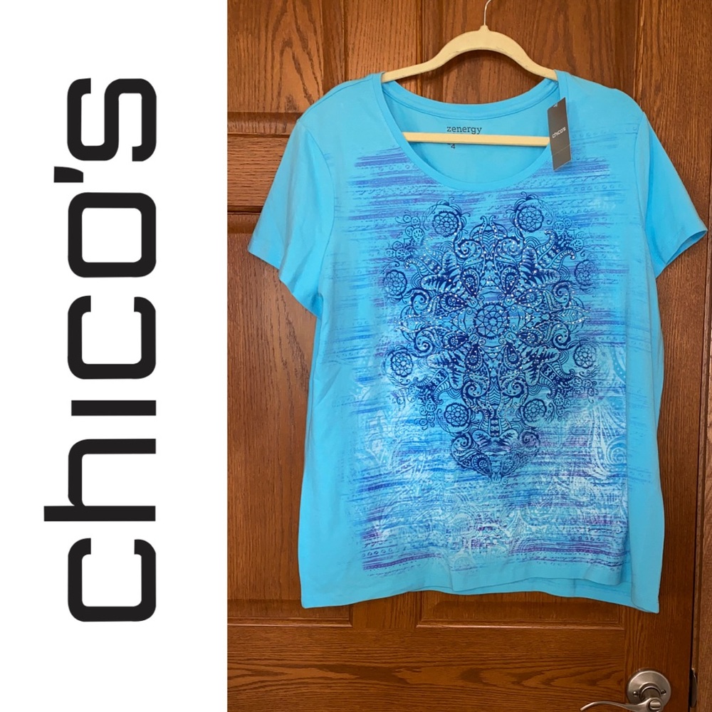 NWT Chico’s Zenergy Size 4 Willa Medallion Top
